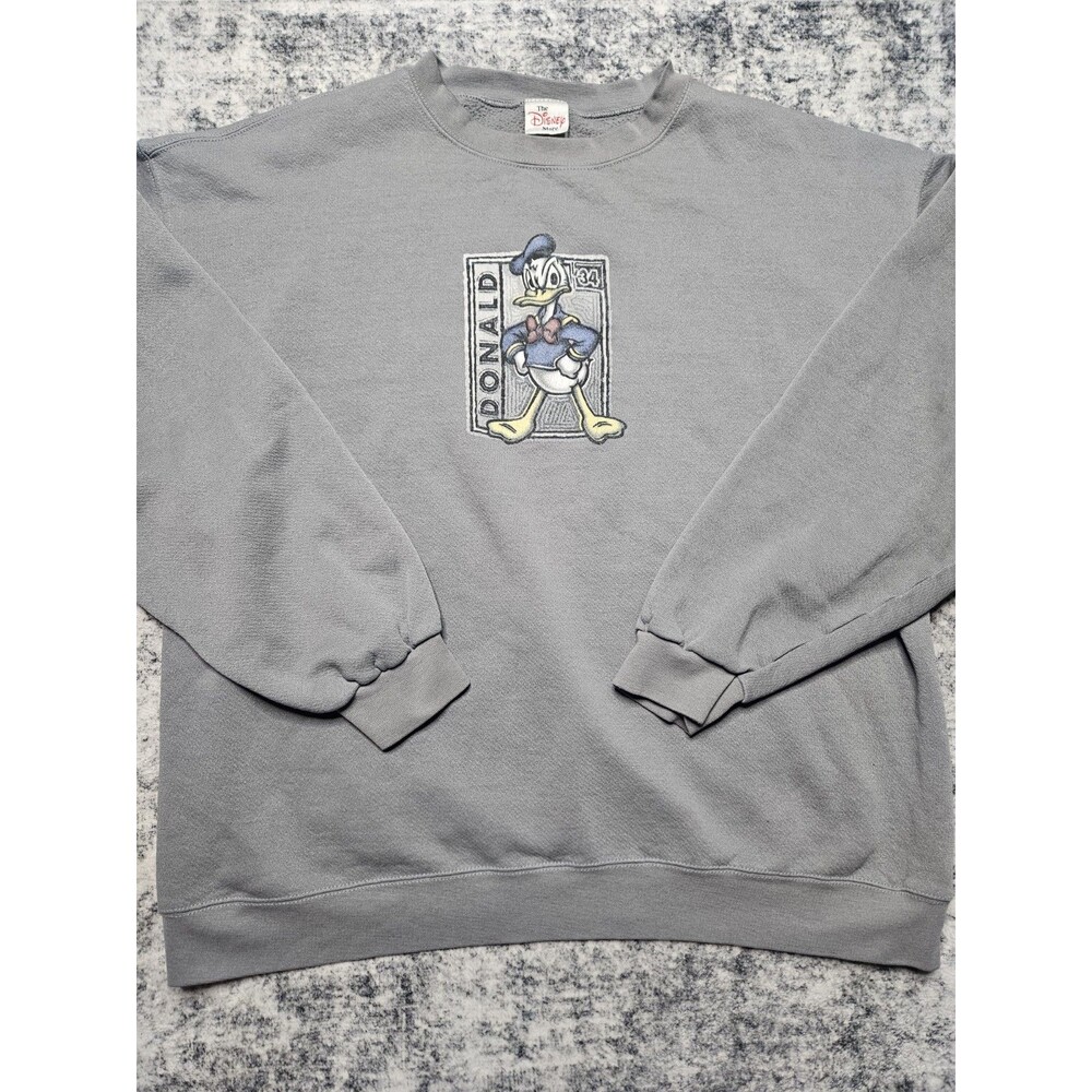 Vintage Donald Duck Disney Store Sweatshirt Crewneck Size 2XL XXL Gray